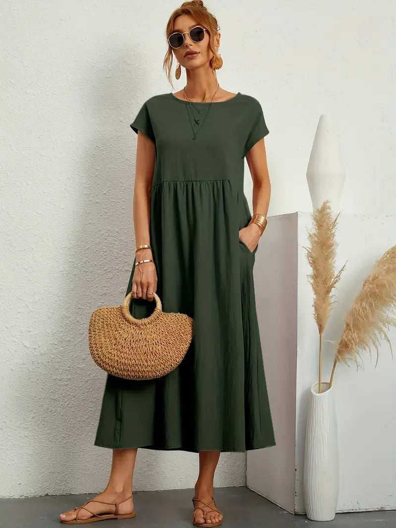 Sage | Casual Pocket Dress